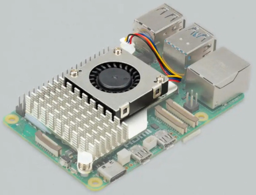 Cooling unit on top of Pi 5 board