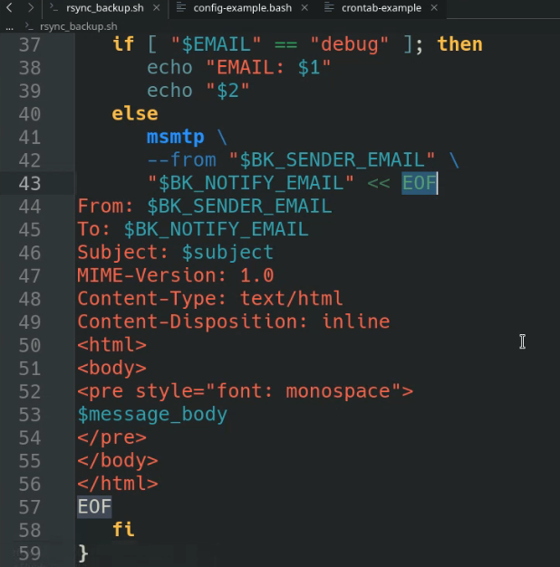 Report script using msmtp